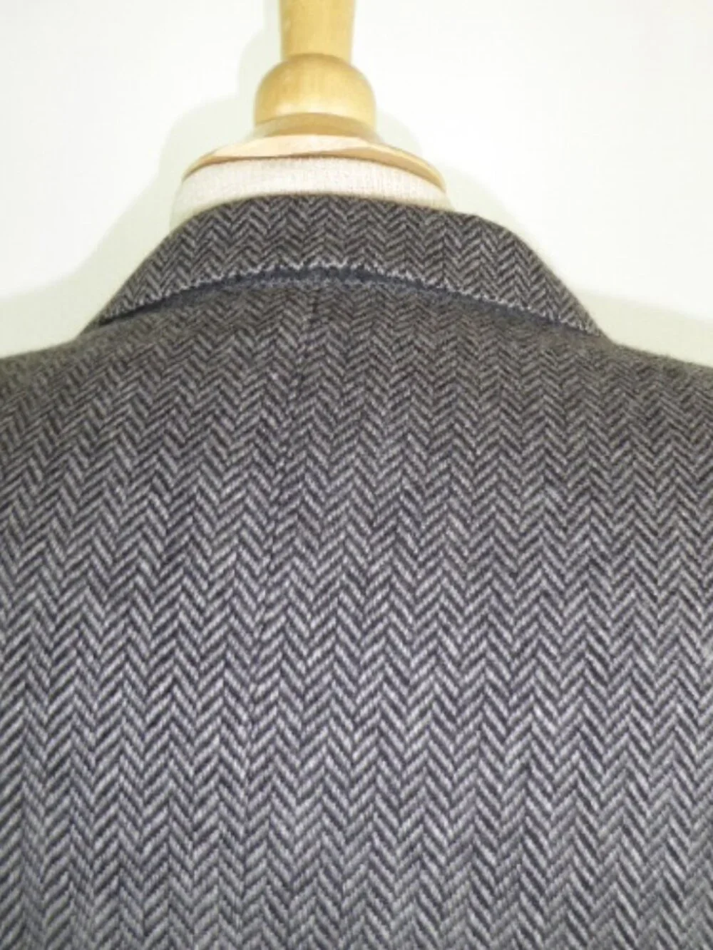 PROTAGANIST Black herringbone cashmere blazer 40